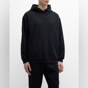 Lotto Italia Men’s Tonal Soccer Embroidered Hoodie in Black